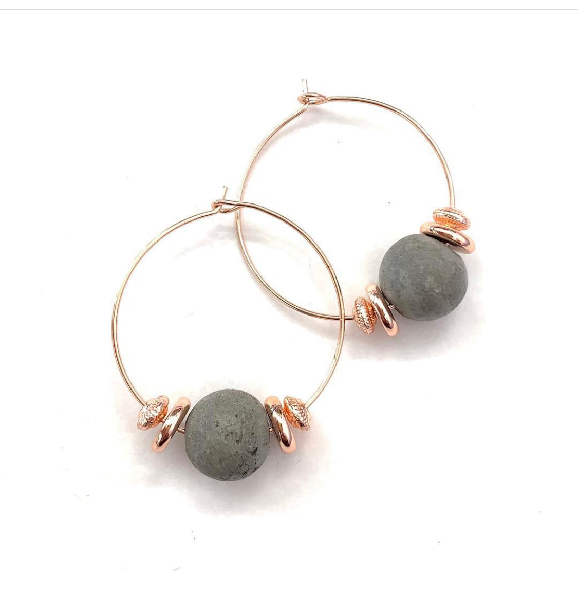 Hippie Hoops with Natural Grey Concrete Nancy Joanna