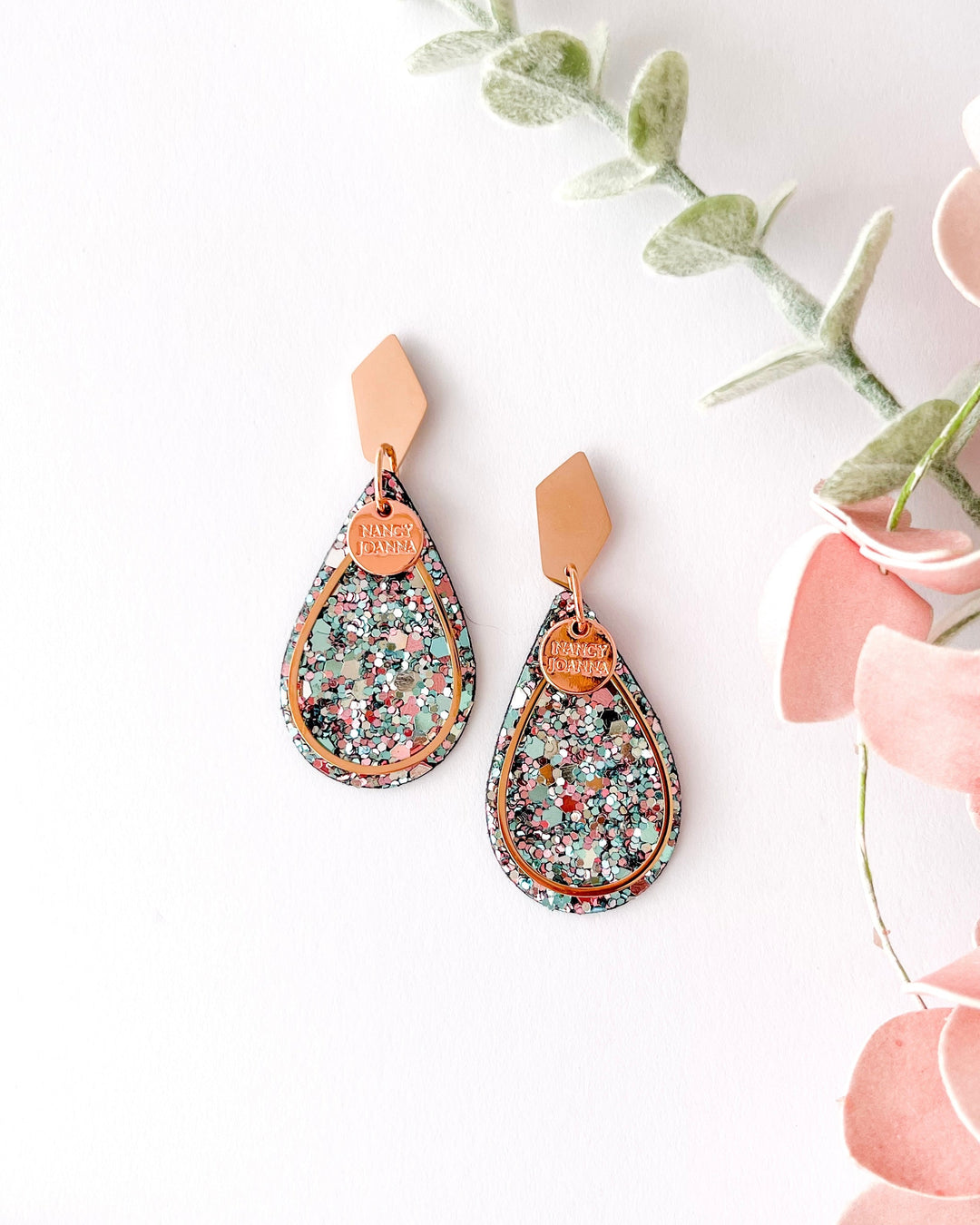 MINI Light Blue Sparkle Teardrops Nancy Joanna