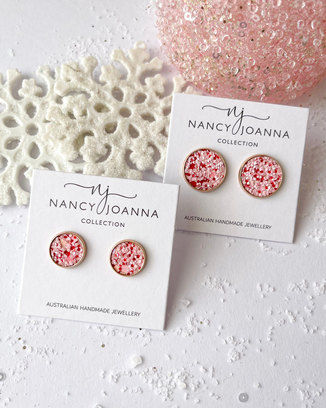 Pink Wrapped with Love Studs Nancy Joanna