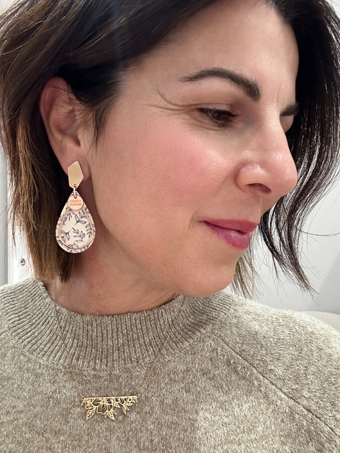 Navy Leat Mini Teardrops Nancy Joanna