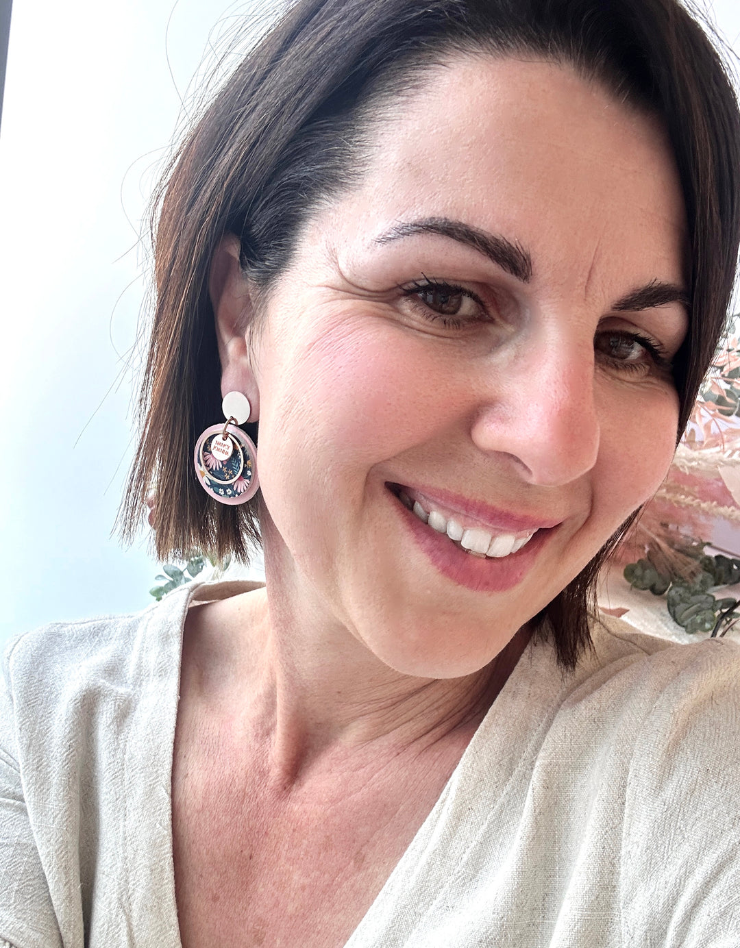 Natalia Navy Floral Double Round Nancy Joanna