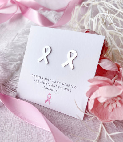 Breast Cancer Ribbon Awareness Studs Nancy Joanna