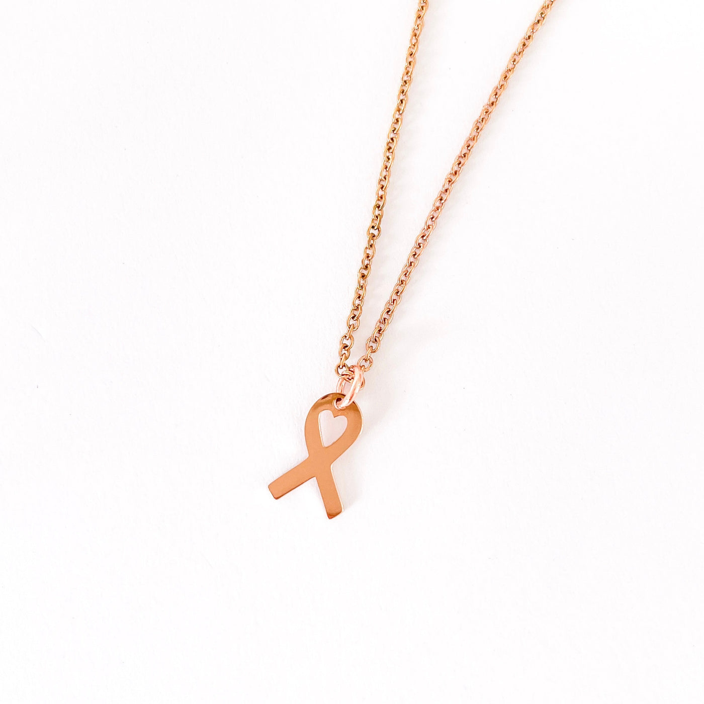 Rose Gold Cancer Ribbon Pendant Nancy Joanna