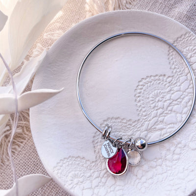 Ruby Rose Glass Charm Bangle Nancy Joanna