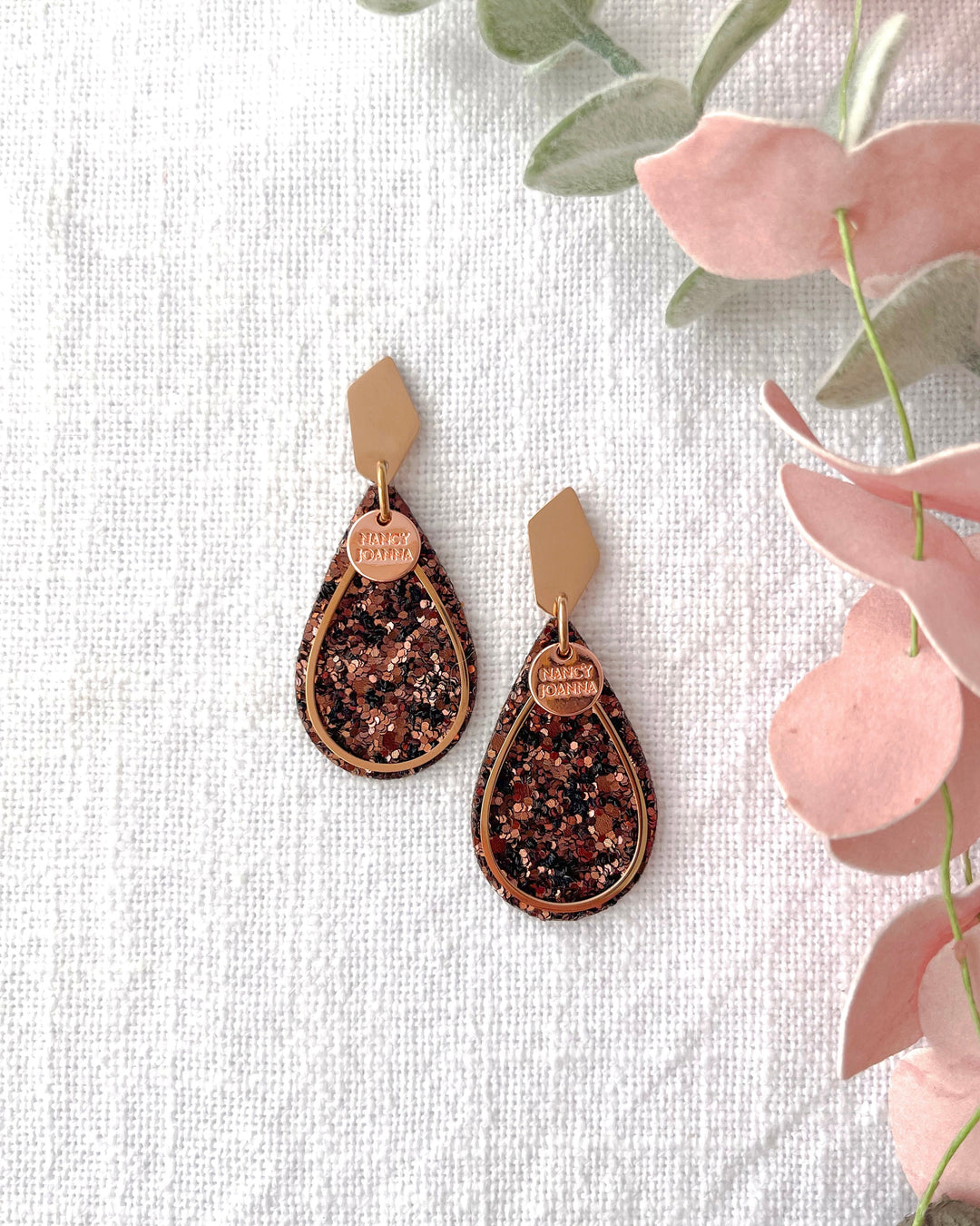 MINI Chocolate Latte Glitter Teardrops Nancy Joanna