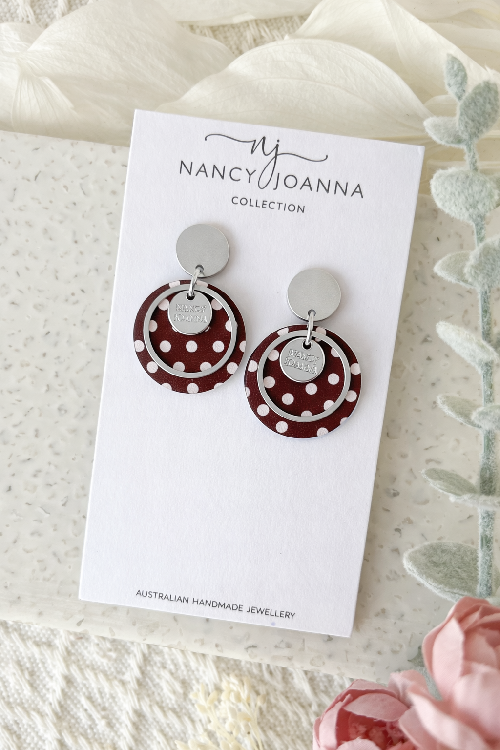 Maroon Charm Mini Rounds Nancy Joanna