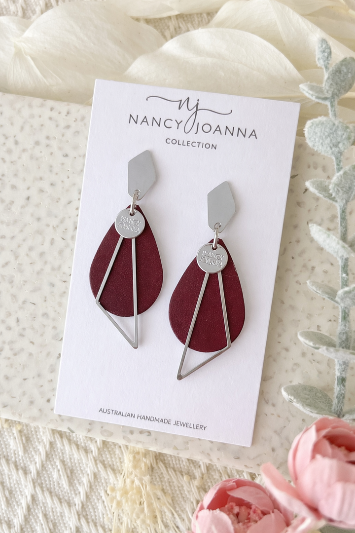 Mini Maroon Teardrops Nancy Joanna