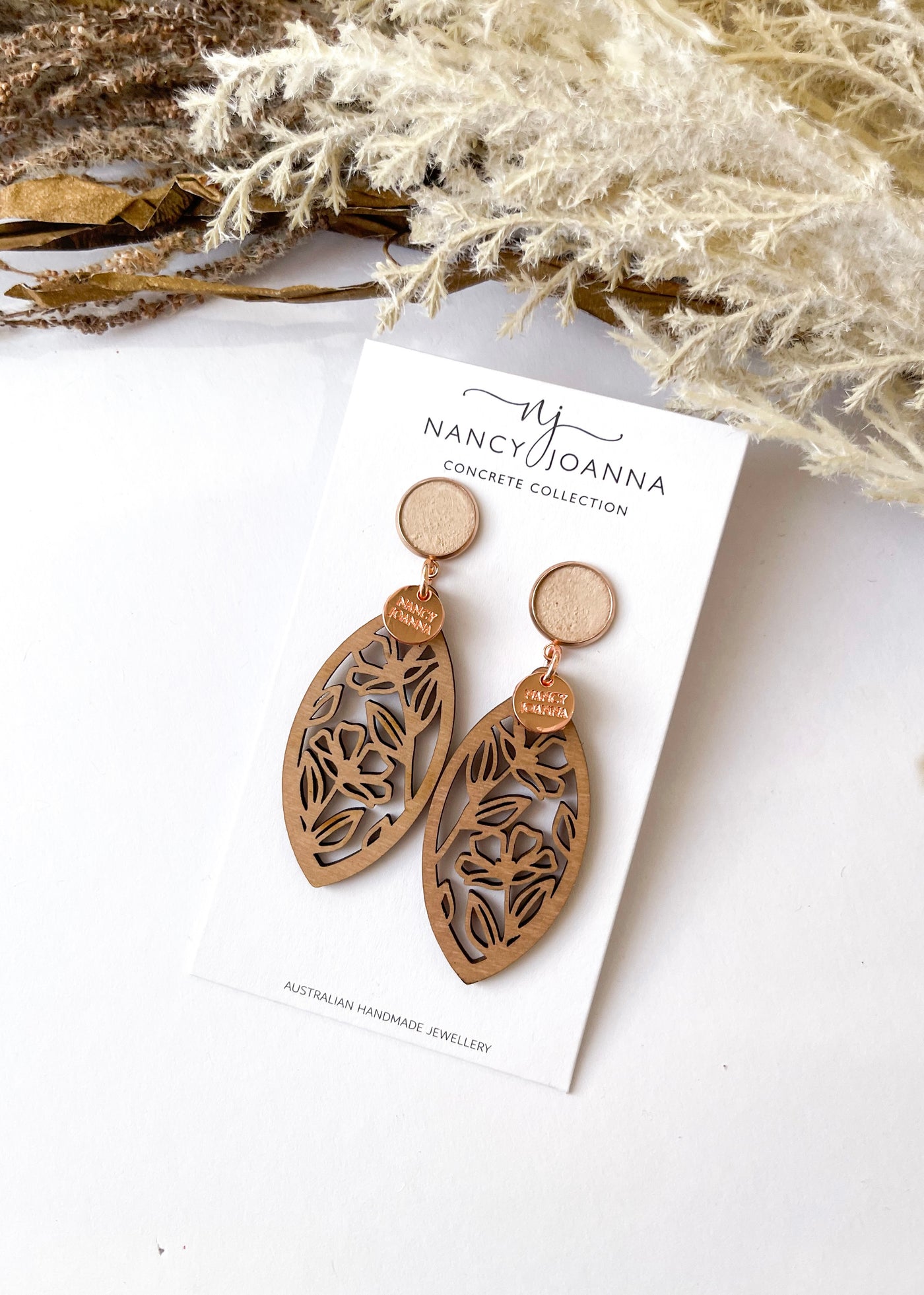 Concrete & Marquee Wooden Earrings Nancy Joanna