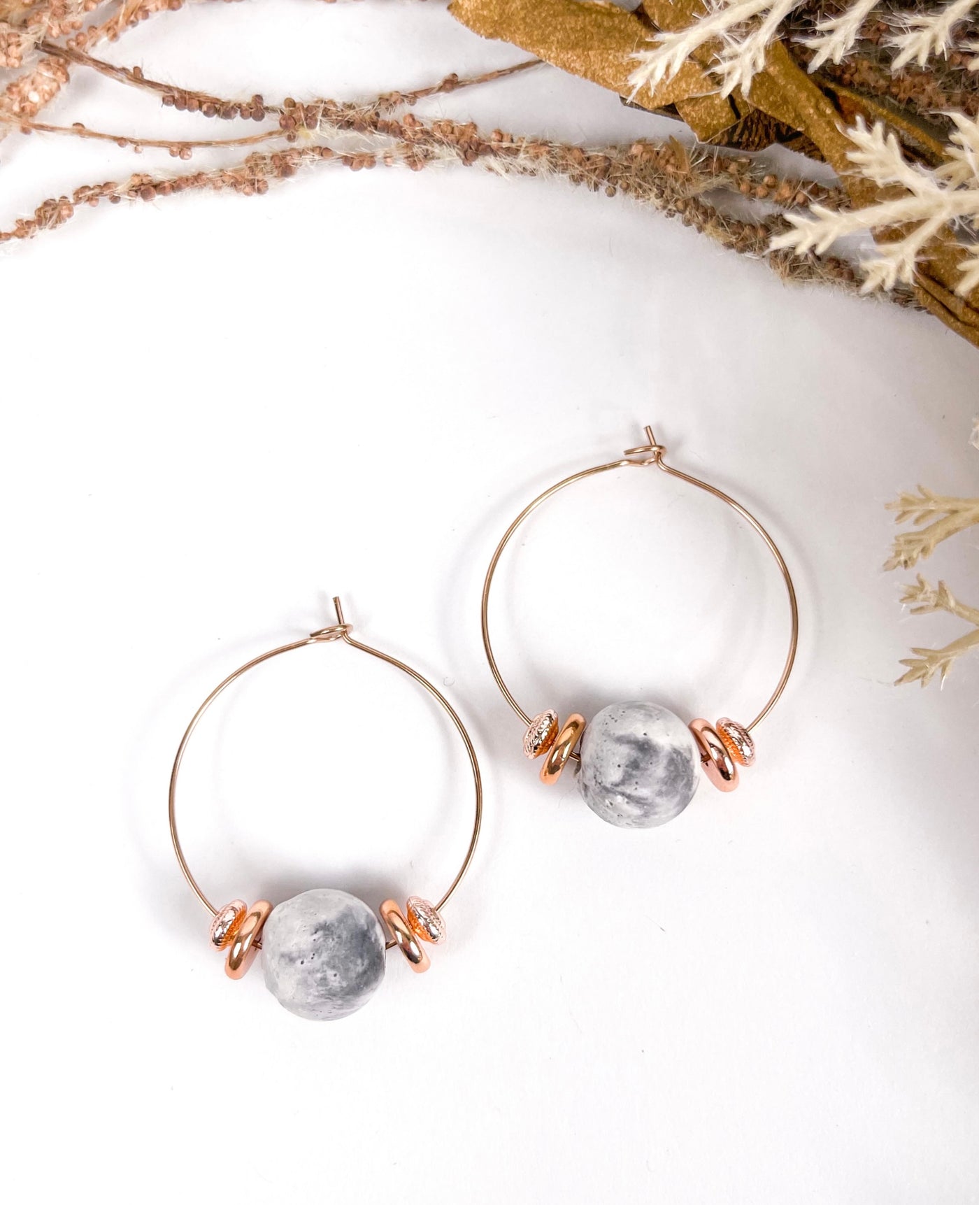 Hippie Hoops with Marble Concrete Nancy Joanna