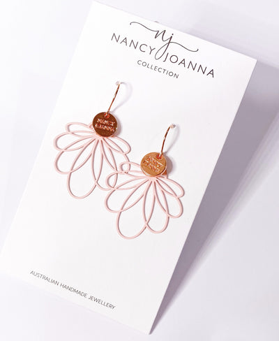 Pink Water Lilly Lace Earrings Nancy Joanna