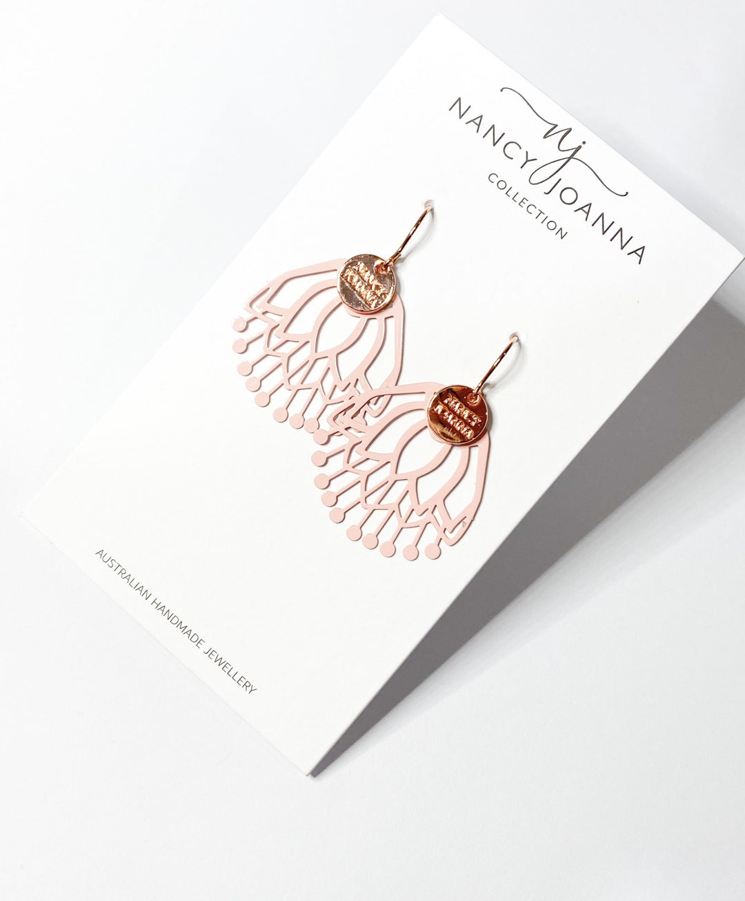 Pink Wattle Wonder Lace Earrings Nancy Joanna