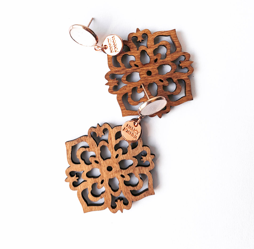 Concrete Wooden Mandala Earrings – Nancy Joanna