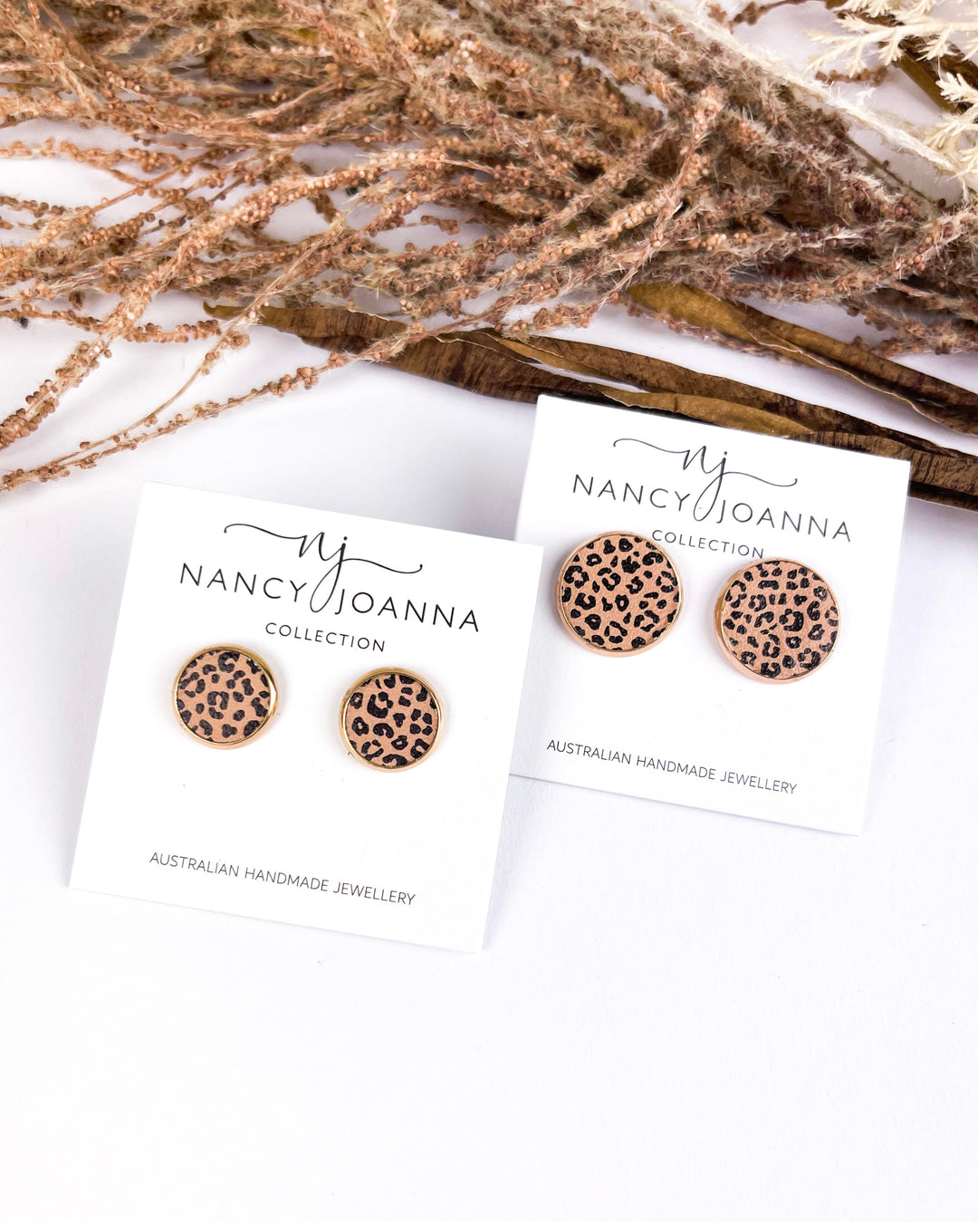 Chocolate Cheetah Studs Nancy Joanna