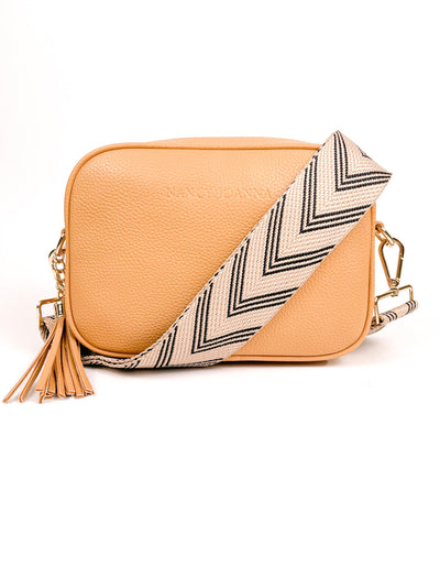 BLACK & CREAM CHEVRON CROSSBODY STRAP Nancy Joanna