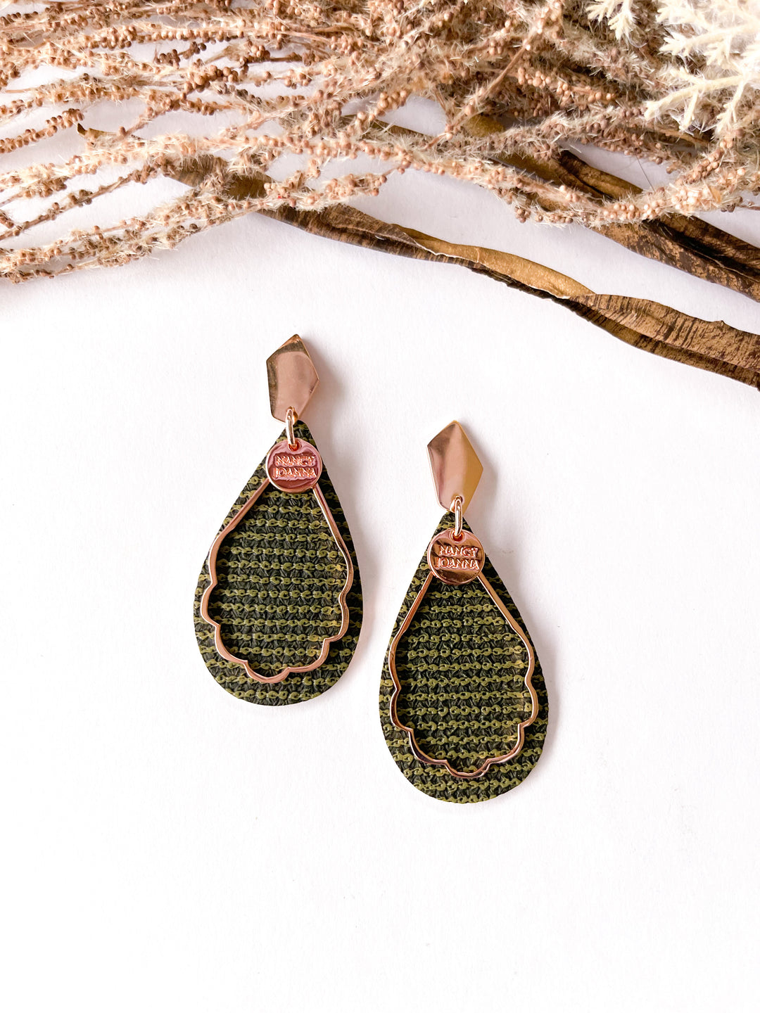Forrest Green Textured Teardrops Nancy Joanna