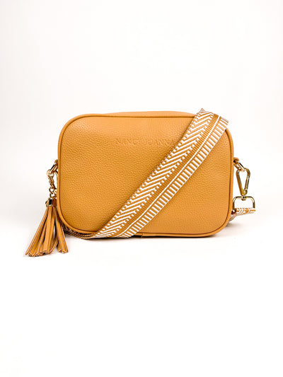 BROWN HALF ZIGZAG CROSSBODY STRAP Nancy Joanna