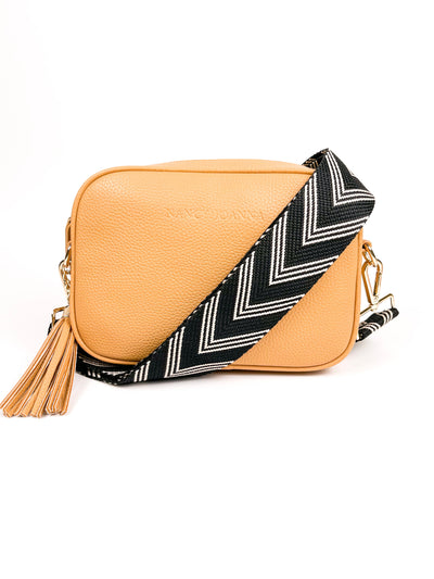 BLACK CHEVRON CROSSBODY STRAP Nancy Joanna