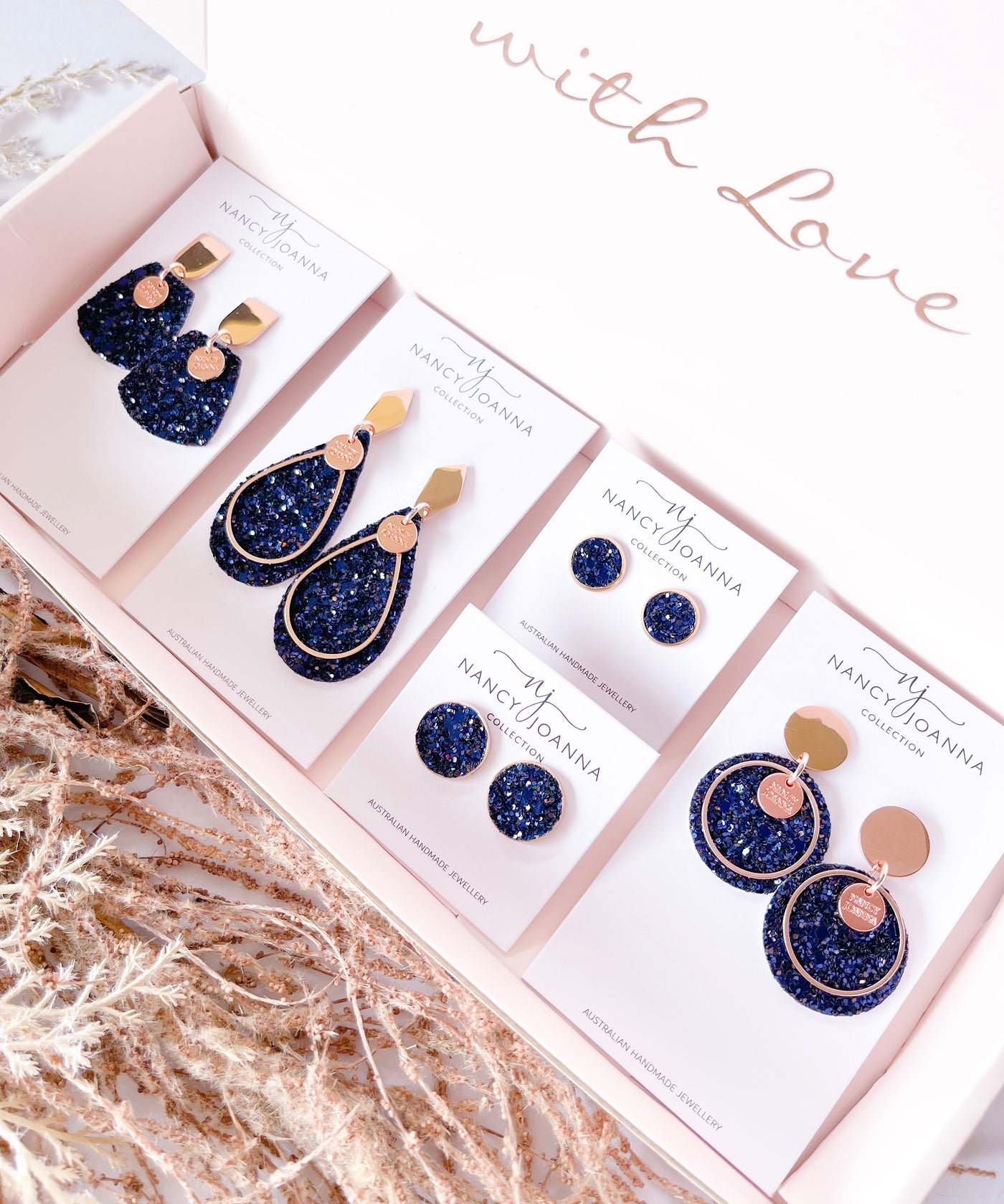 Sapphire Sparkle Studs Nancy Joanna