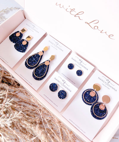 Sapphire Sparkle Studs Nancy Joanna