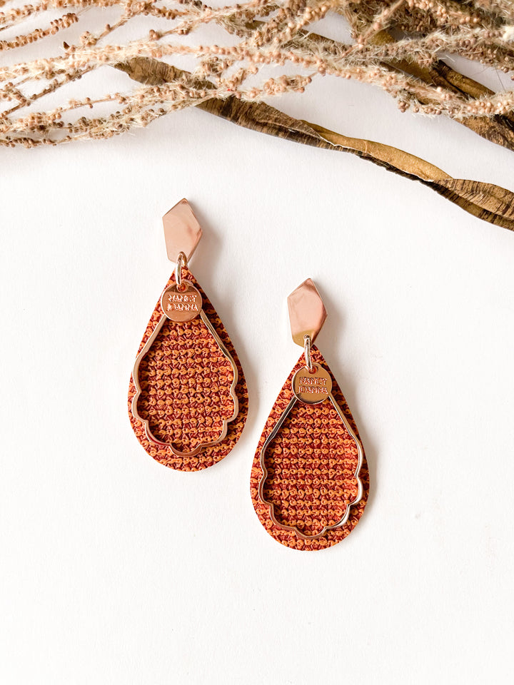 Rusty Orange Textured Teardrops Nancy Joanna