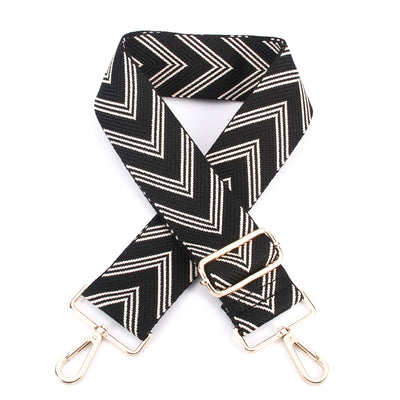 BLACK CHEVRON CROSSBODY STRAP Nancy Joanna