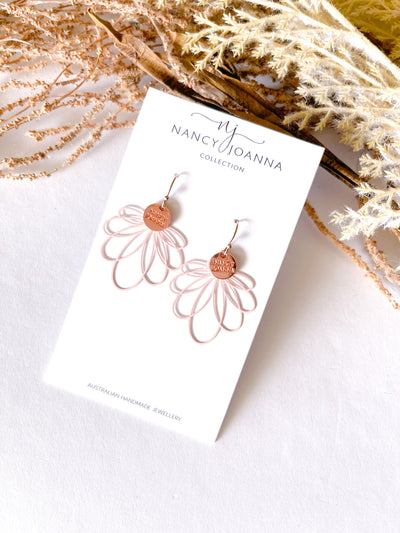 Pink Water Lilly Lace Earrings Nancy Joanna