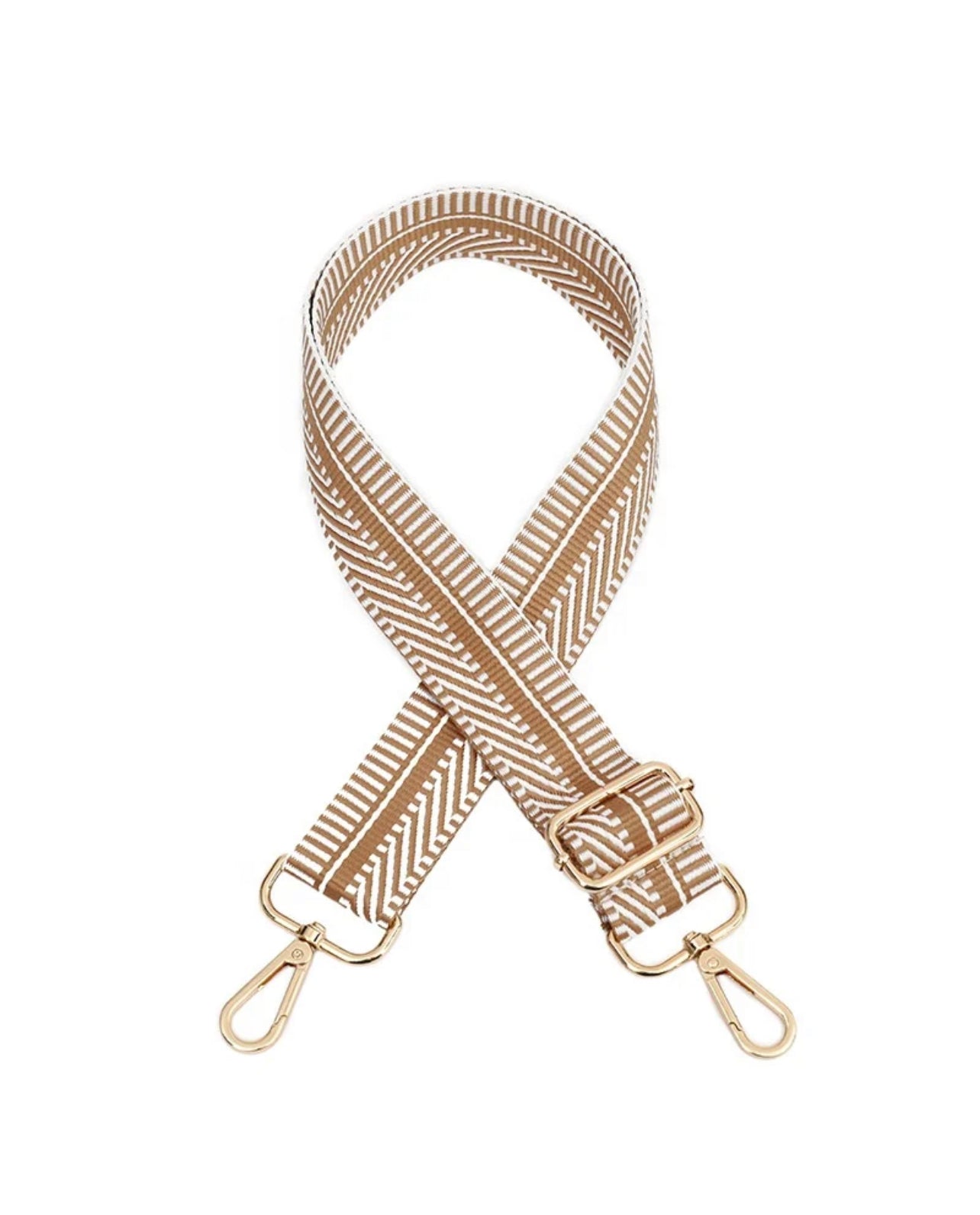 BROWN HALF ZIGZAG CROSSBODY STRAP Nancy Joanna