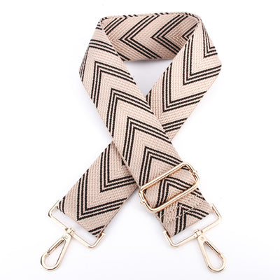 BLACK & CREAM CHEVRON CROSSBODY STRAP Nancy Joanna