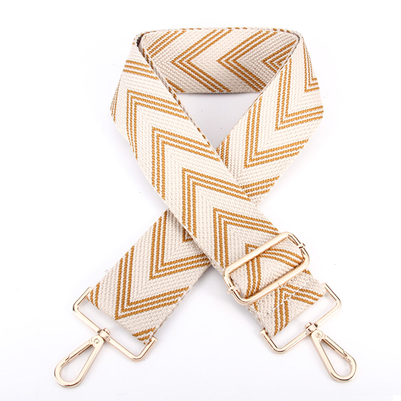 TAN & CREAM CHEVRON CROSSBODY STRAP Nancy Joanna