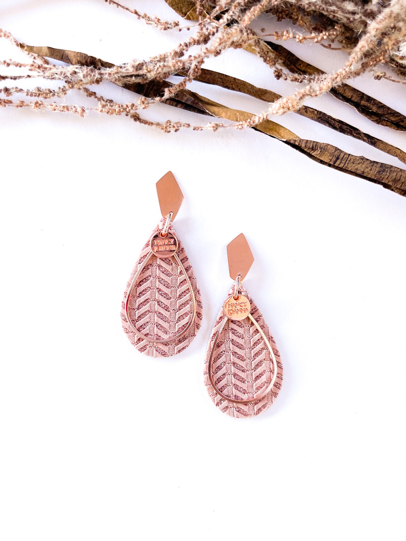 Pink Chevron Teardrops Nancy Joanna